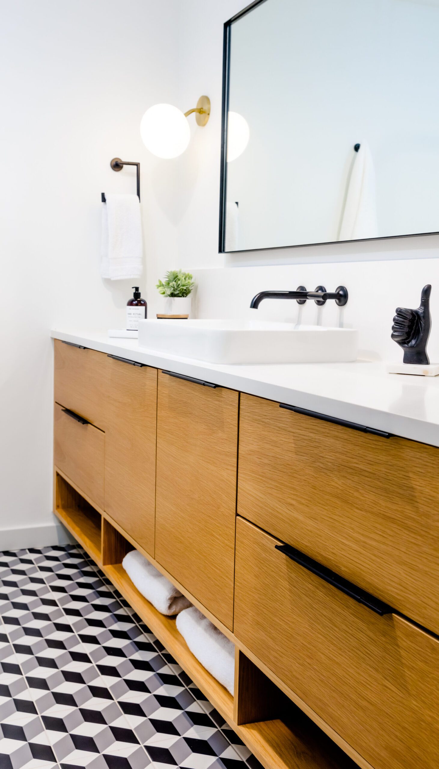 great hills austin luxury bathroom remodel modern tile custom floating vanity