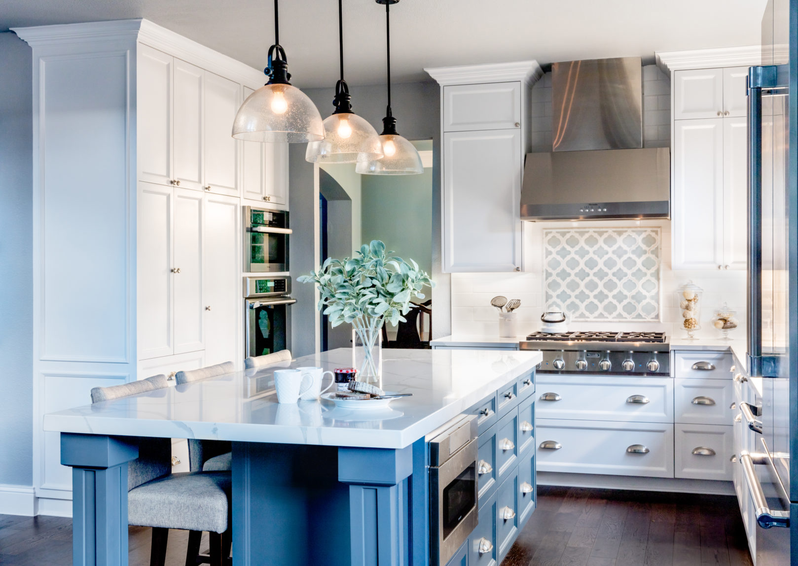 lakeway austin luxury white kitchen remodel quartz counter tops