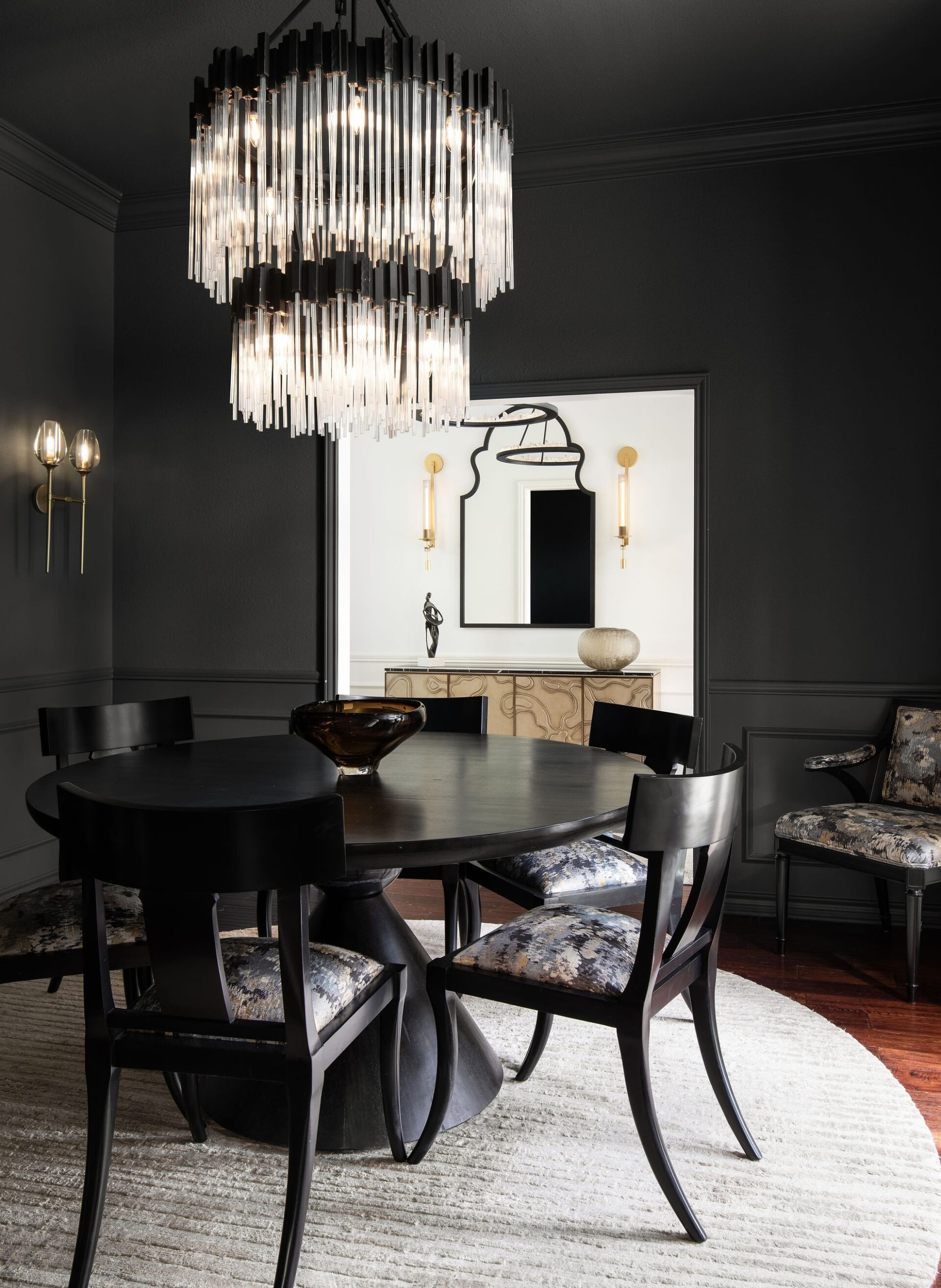 austin luxury dining room clean transitional modern chandelier