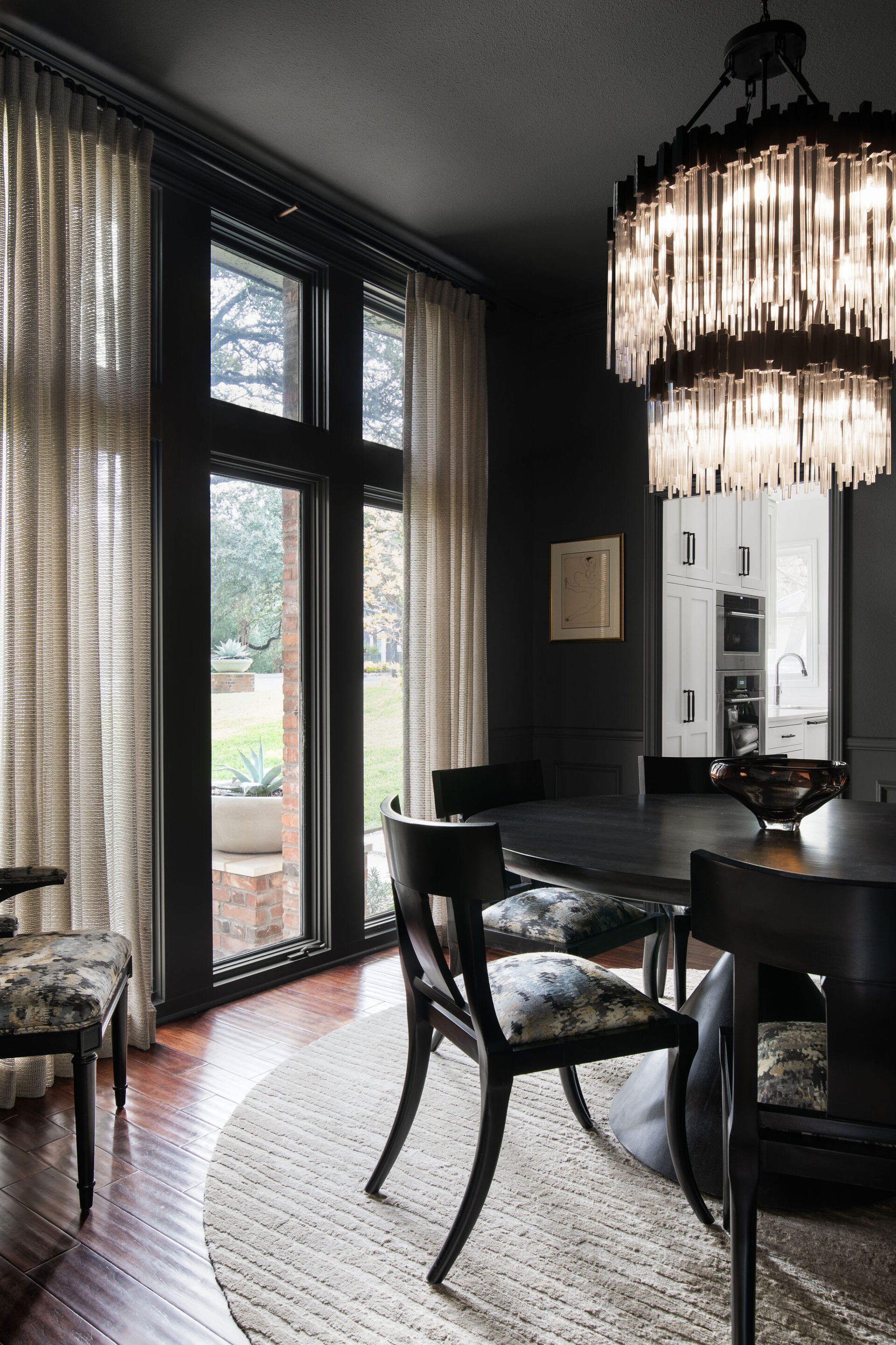 westlake luxury dining room clean transitional modern dark