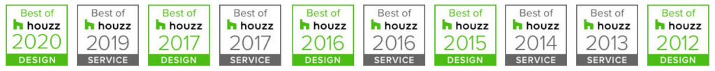best of houzz design and best of houzz service awards from 2012-2020